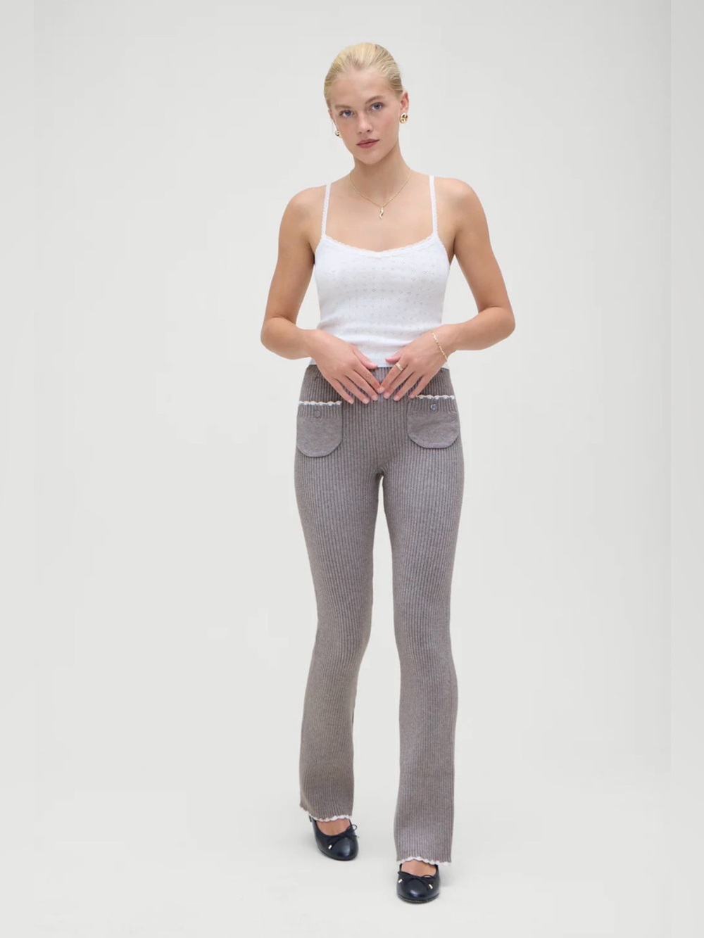Frankie's Bikinis Camden Knit Pants,Rain Cloud Color,Size XS